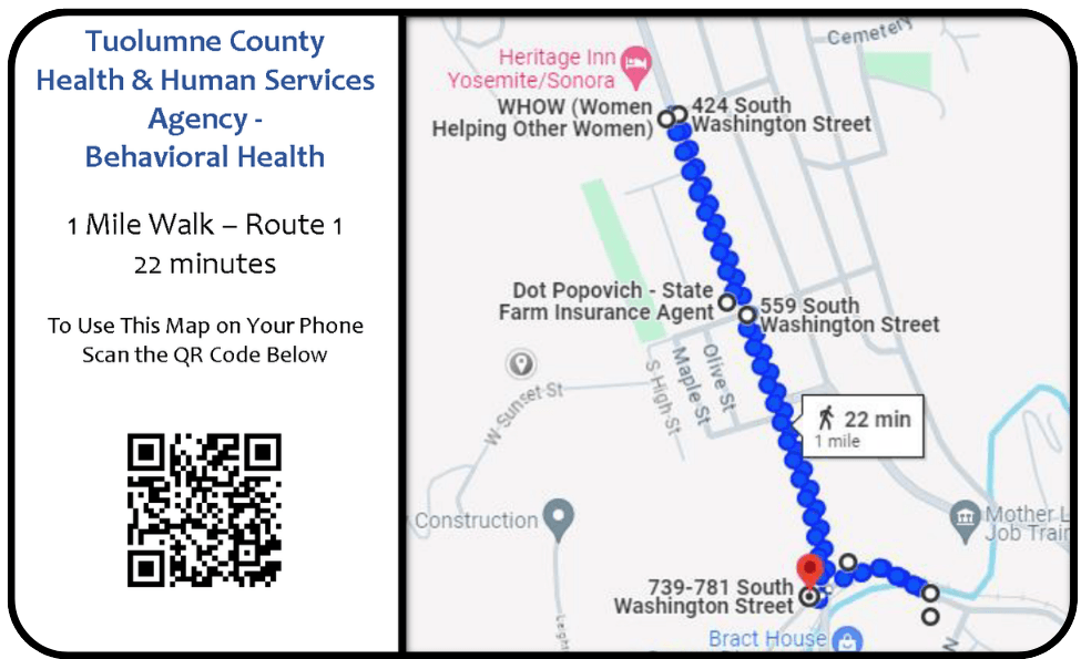 S. Washington St. Sonora BZP Walking Route 1