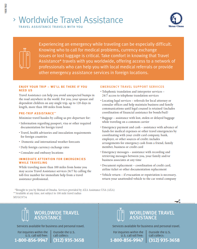 Travel Assistance Flyer